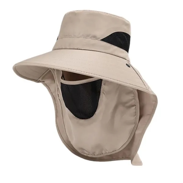 Wide Brim Bucket Hat with Neck Flap - Wide Brim Bucket Hat with Neck Flap - Image 1 of 2