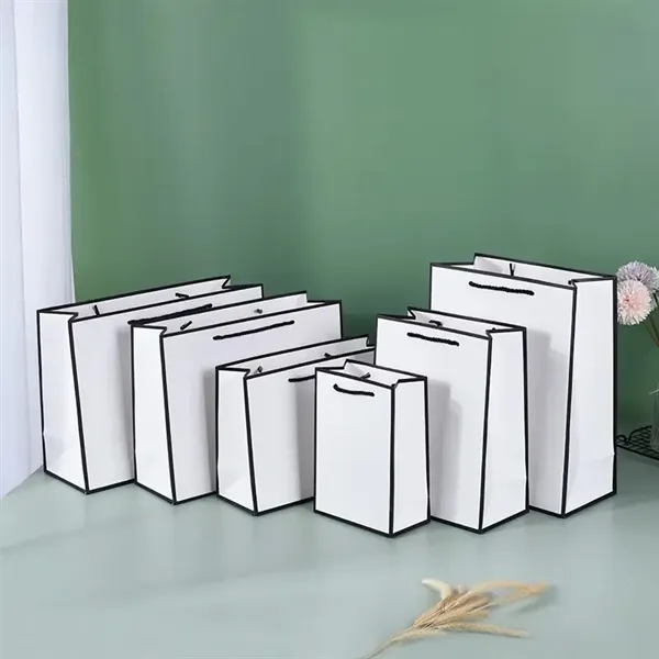 White Gift Bags With Handles - White Gift Bags With Handles - Image 1 of 4