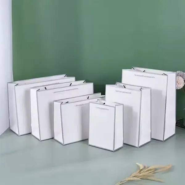 White Gift Bags With Handles - White Gift Bags With Handles - Image 4 of 4