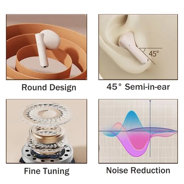 BT 5.4 Retro Semi in Ear Sports Noise Reduction Earbuds - BT 5.4 Retro Semi in Ear Sports Noise Reduction Earbuds - Image 3 of 5