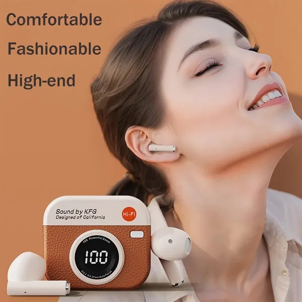 BT 5.4 Retro Semi in Ear Sports Noise Reduction Earbuds - BT 5.4 Retro Semi in Ear Sports Noise Reduction Earbuds - Image 5 of 5