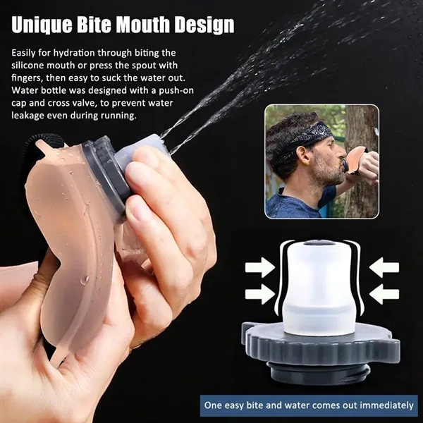 7 oz Wrist Running Adjustable Silicone Water Bottles - 7 oz Wrist Running Adjustable Silicone Water Bottles - Image 3 of 6