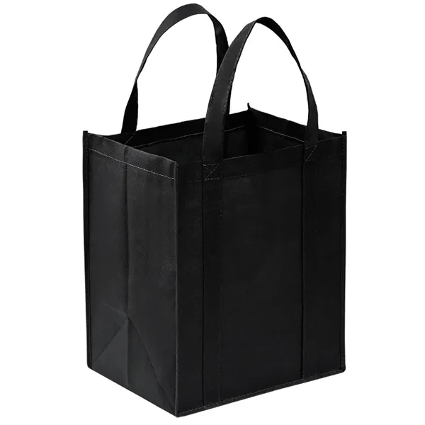Reusable Non-woven Grocery Tote Bags with Plastic Insert - Reusable Non-woven Grocery Tote Bags with Plastic Insert - Image 2 of 6