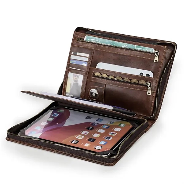 Genuine Leather Zippered Padfolio - Genuine Leather Zippered Padfolio - Image 0 of 4