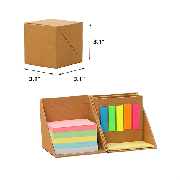 Cube-Shaped Boxed Sticky Notes With Stationery Compartment - Cube-Shaped Boxed Sticky Notes With Stationery Compartment - Image 1 of 1