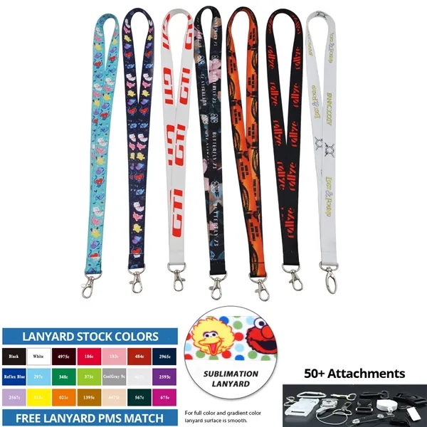 Custom 1/2" Polyester Lanyard - Full Color - Custom 1/2" Polyester Lanyard - Full Color - Image 0 of 21
