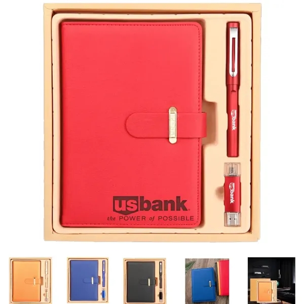 ExecuSet with Pen, A5 Leatherette Padfolio & 8GB Flash Disk - ExecuSet with Pen, A5 Leatherette Padfolio & 8GB Flash Disk - Image 0 of 11