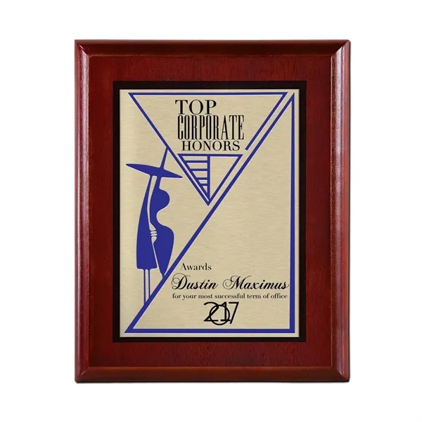 Edgement - Cherry Finished Wood Plaque with Gold-Tone Metal - Edgement - Cherry Finished Wood Plaque with Gold-Tone Metal - Image 1 of 1