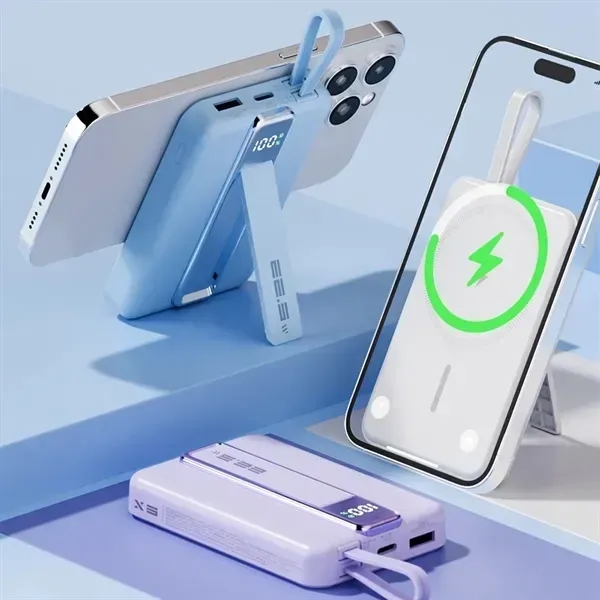 Multipurpose 10000mAh Magnetic Wireless Charger Power Bank - Multipurpose 10000mAh Magnetic Wireless Charger Power Bank - Image 4 of 4