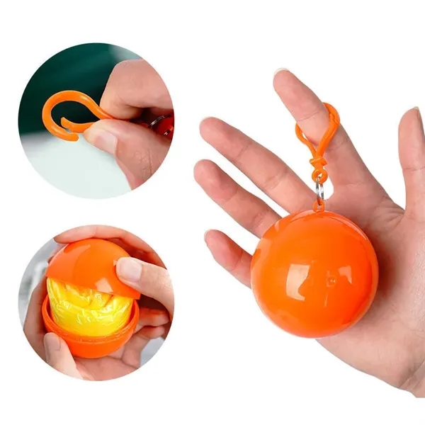 Disposable Emergency Rain Ponchos in Keychain Balls - Disposable Emergency Rain Ponchos in Keychain Balls - Image 1 of 5