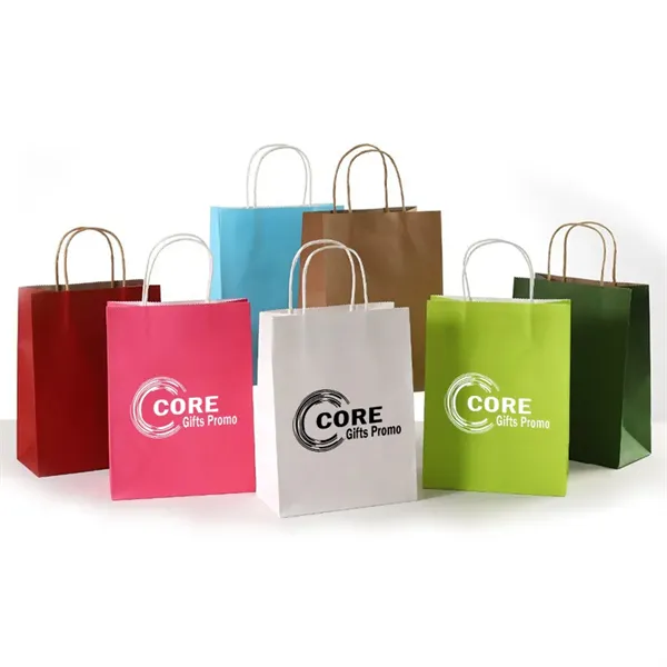Kraft Paper Gift Bags with Handle - Kraft Paper Gift Bags with Handle - Image 0 of 4