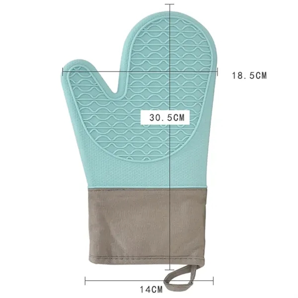 Heat Resistant Silicone Oven Mitts with Thick Cotton Lining - Heat Resistant Silicone Oven Mitts with Thick Cotton Lining - Image 1 of 2