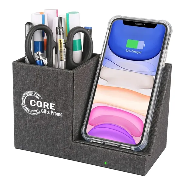 2 in 1 Wireless Charging Desk Organizer - 2 in 1 Wireless Charging Desk Organizer - Image 0 of 2