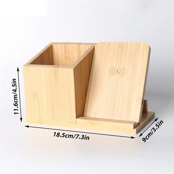 Bamboo Wireless Charging Desk Organizer - Bamboo Wireless Charging Desk Organizer - Image 3 of 3