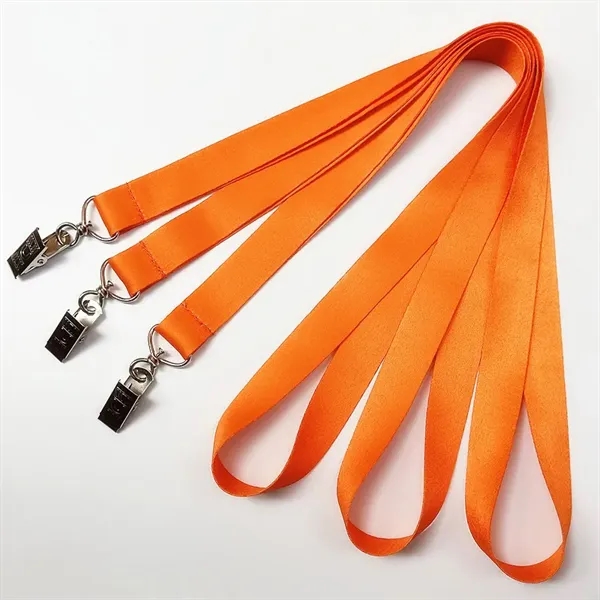 Polyester Lanyard with Metal Bulldog Clip - Polyester Lanyard with Metal Bulldog Clip - Image 1 of 2