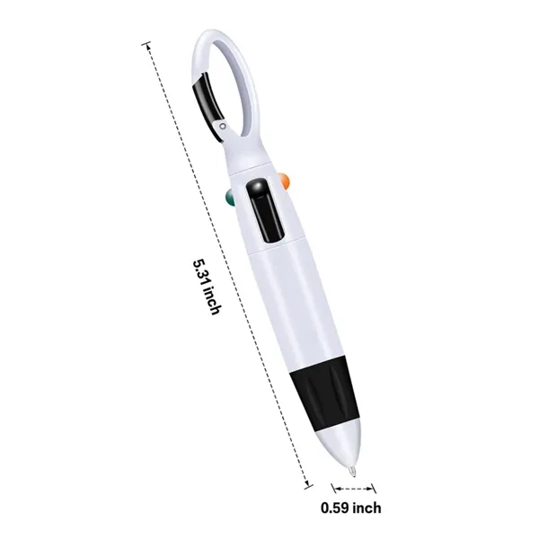 Carabiner Clip 4 Color Pen for Office and Outdoor Use - Carabiner Clip 4 Color Pen for Office and Outdoor Use - Image 1 of 4