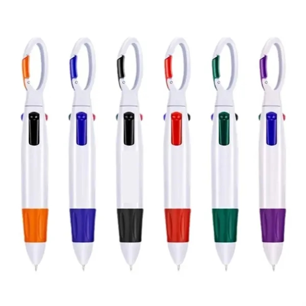 Carabiner Clip 4 Color Pen for Office and Outdoor Use - Carabiner Clip 4 Color Pen for Office and Outdoor Use - Image 2 of 4