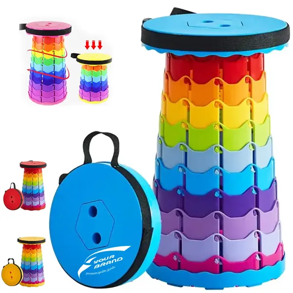 Adjustable Rainbow Telescopic Stool for Travel & Events - Adjustable Rainbow Telescopic Stool for Travel & Events - Image 0 of 4