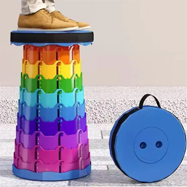 Adjustable Rainbow Telescopic Stool for Travel & Events - Adjustable Rainbow Telescopic Stool for Travel & Events - Image 3 of 4