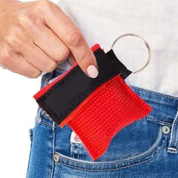 Portable CPR Face Shield Keychain with One Way Valve - Portable CPR Face Shield Keychain with One Way Valve - Image 3 of 4