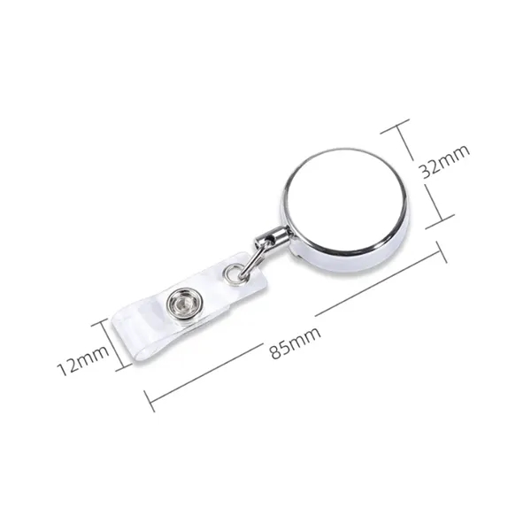 Metal Retractable Badge Reel with Clip for ID and Keys - Metal Retractable Badge Reel with Clip for ID and Keys - Image 1 of 4