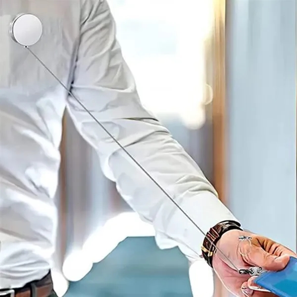 Metal Retractable Badge Reel with Clip for ID and Keys - Metal Retractable Badge Reel with Clip for ID and Keys - Image 3 of 4