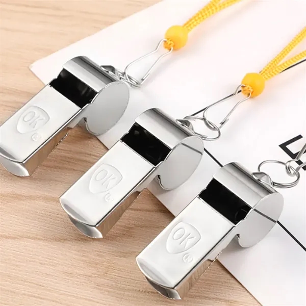 Stainless Steel Whistle with Lanyard for Sports & Emergency - Stainless Steel Whistle with Lanyard for Sports & Emergency - Image 2 of 3