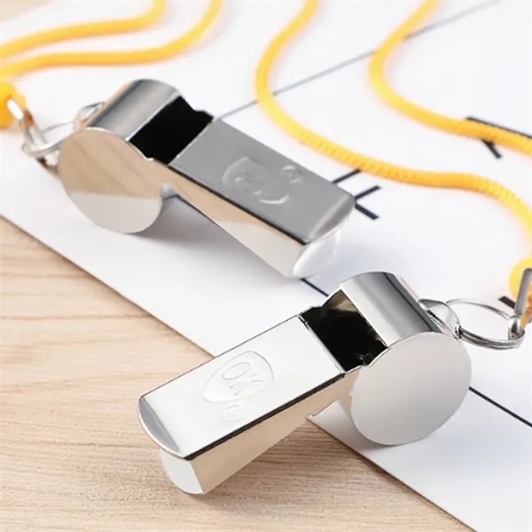 Stainless Steel Whistle with Lanyard for Sports & Emergency - Stainless Steel Whistle with Lanyard for Sports & Emergency - Image 3 of 3