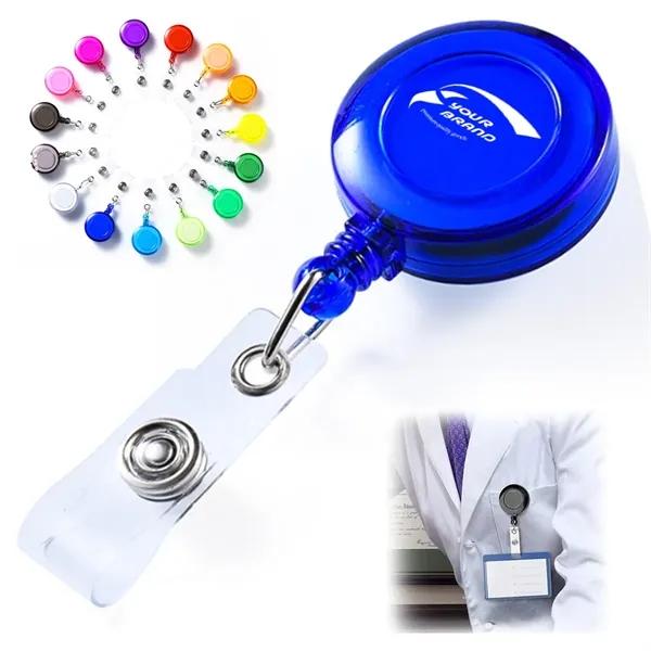 Retractable Badge Reel with Clip for ID Cards & Keys - Retractable Badge Reel with Clip for ID Cards & Keys - Image 0 of 3