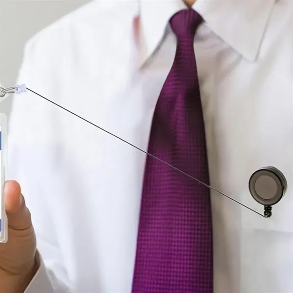 Retractable Badge Reel with Clip for ID Cards & Keys - Retractable Badge Reel with Clip for ID Cards & Keys - Image 3 of 3