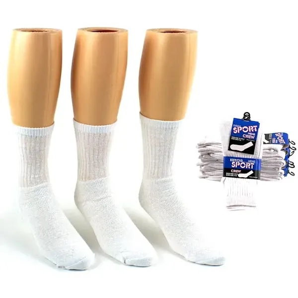 Men's Crew Socks - White 10-13 3 Pack - Men's Crew Socks - White 10-13 3 Pack - Image 0 of 0