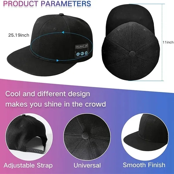 Hat with Bluetooth Speaker Built-in Microphone - Hat with Bluetooth Speaker Built-in Microphone - Image 1 of 4
