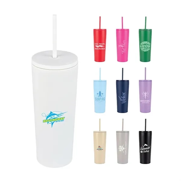 Bayard 24 oz. Double Wall Steel/PP Liner Straw Tumbler - Bayard 24 oz. Double Wall Steel/PP Liner Straw Tumbler - Image 0 of 10