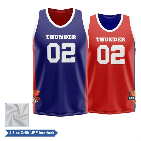 Sublimation UPF DriFit Reversible Basketball Jersey - Men Wo - Sublimation UPF DriFit Reversible Basketball Jersey - Men Wo - Image 0 of 3