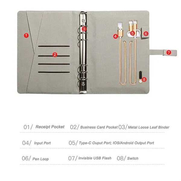 Premium Charging Notebook Gift Set with Power Bank - Premium Charging Notebook Gift Set with Power Bank - Image 2 of 3