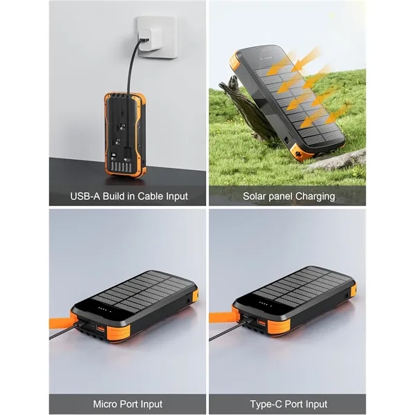 40000mAh Portable Solar Phone Charger with Built-in 4 Cables - 40000mAh Portable Solar Phone Charger with Built-in 4 Cables - Image 3 of 3