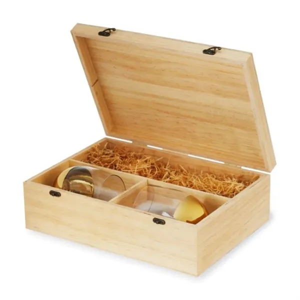Twine Living® Wood Wine Box and Stemless Glass Set - Twine Living® Wood Wine Box and Stemless Glass Set - Image 0 of 7
