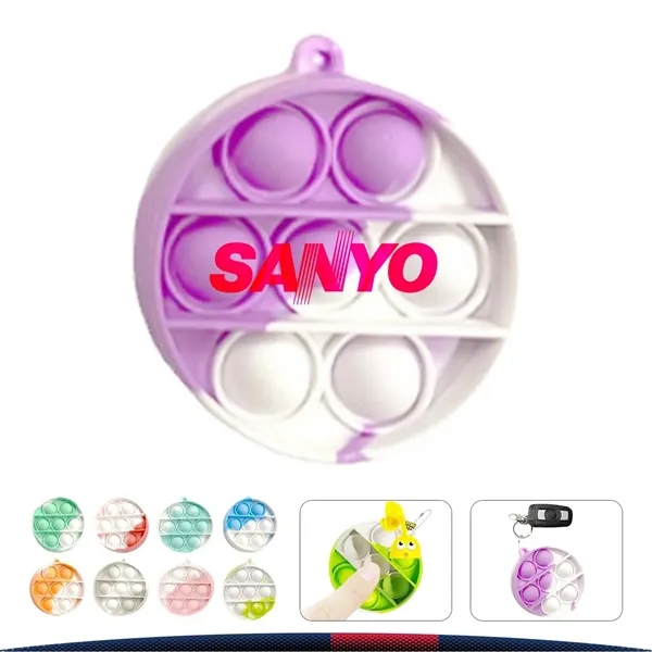 Round Push Pop Bubble Keychain - Round Push Pop Bubble Keychain - Image 0 of 7