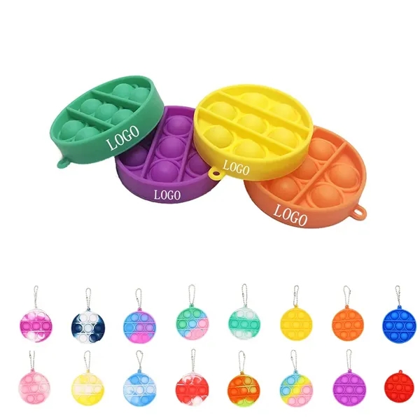 Round Push Pop Bubble Keychain - Round Push Pop Bubble Keychain - Image 1 of 7