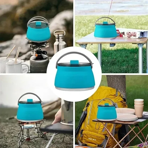 Portable silicone foldable kettle travel outdoor camping - Portable silicone foldable kettle travel outdoor camping - Image 1 of 4