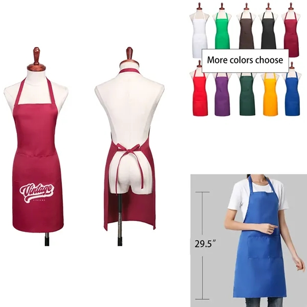 2 Pockets Hang Neck Cooking Kitchen Aprons - 2 Pockets Hang Neck Cooking Kitchen Aprons - Image 0 of 0