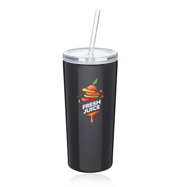 16 oz. Mira Stainless Steel Tumbler with Straw - 16 oz. Mira Stainless Steel Tumbler with Straw - Image 1 of 7