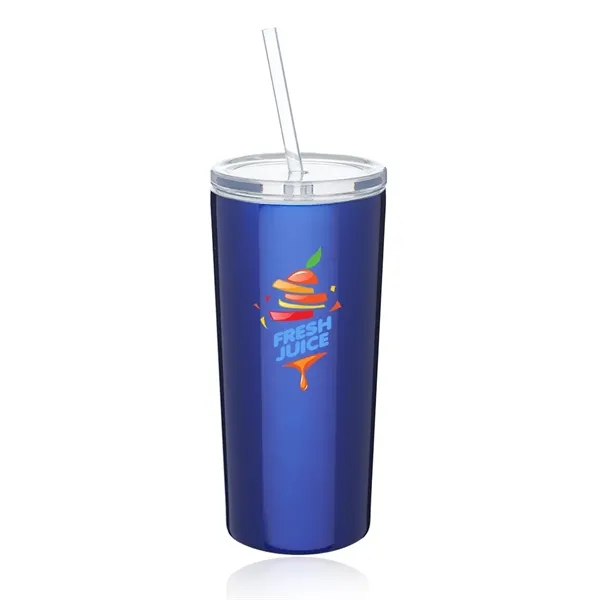 16 oz. Mira Stainless Steel Tumbler with Straw - 16 oz. Mira Stainless Steel Tumbler with Straw - Image 4 of 7