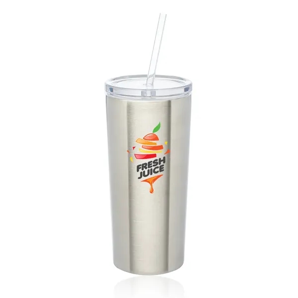 16 oz. Mira Stainless Steel Tumbler with Straw - 16 oz. Mira Stainless Steel Tumbler with Straw - Image 6 of 7