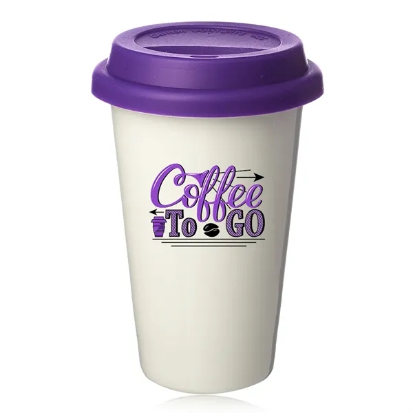 11 oz. Double Wall Ceramic Tumblers with Lid - 11 oz. Double Wall Ceramic Tumblers with Lid - Image 4 of 8