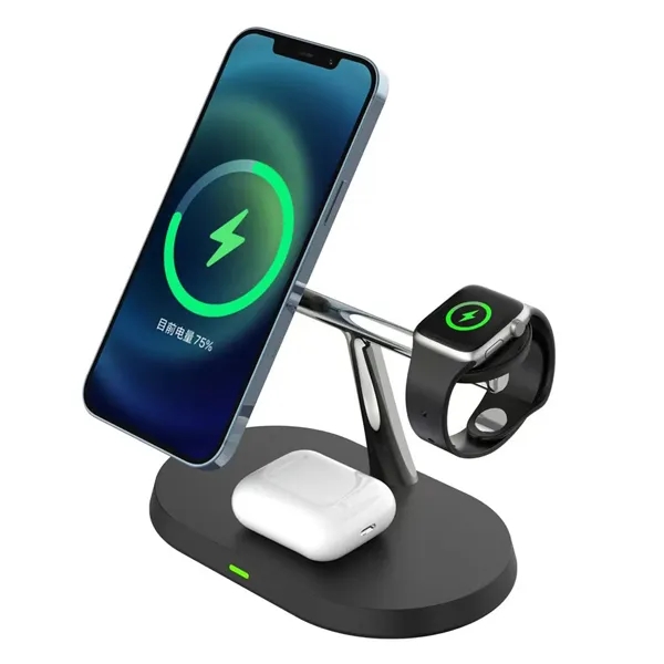 15W Magnetic 3 in 1 fast Wireless charger - 15W Magnetic 3 in 1 fast Wireless charger - Image 1 of 3