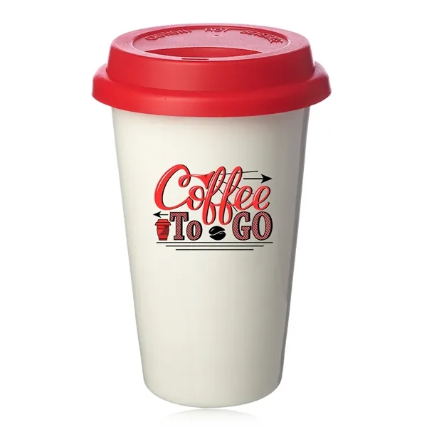 11 oz. Double Wall Ceramic Tumblers with Lid - 11 oz. Double Wall Ceramic Tumblers with Lid - Image 4 of 7