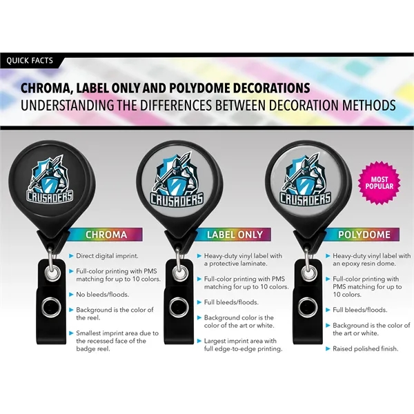 Round "BEST" Retractable Badge Reel (opaque) - Round "BEST" Retractable Badge Reel (opaque) - Image 7 of 7