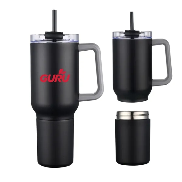 21 oz Travel Mug with 12oz Screw-off Can Cooler - 21 oz Travel Mug with 12oz Screw-off Can Cooler - Image 1 of 4