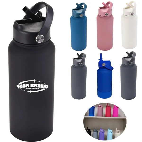 32Oz. Insulated Water Bottle W/ Straw Lid Vacuum Tumbler - 32Oz. Insulated Water Bottle W/ Straw Lid Vacuum Tumbler - Image 0 of 4